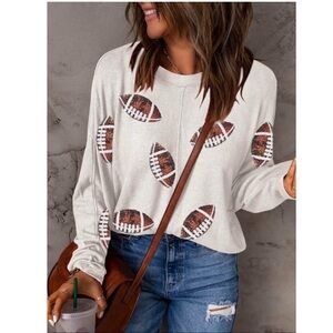 Chic Football Pattern Crew Neck Sweater